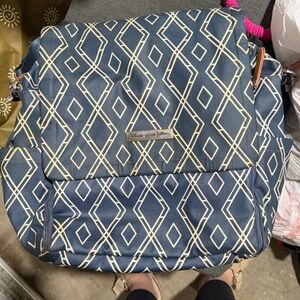 Geometric Navy Blue Crossbody Tote - Patterned Women’s Bag